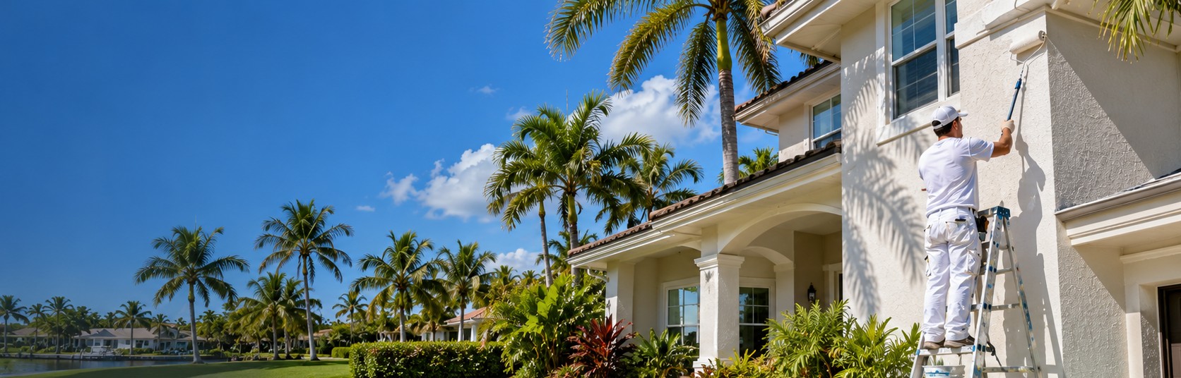Illustrative residential exterior painting scene.